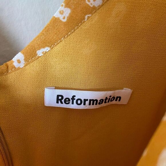 NWOT Reformation Nola Mini Yellow Dress Size 6 - Picture 11 of 11